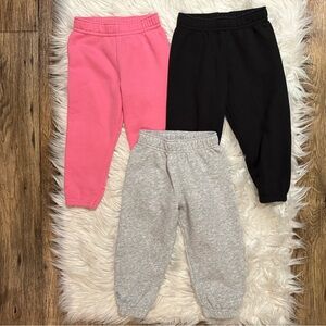 Garanimals Toddler Girl Sweatpants Lot of 3 Pair Sz 24M Gray Black Pink Fleece
